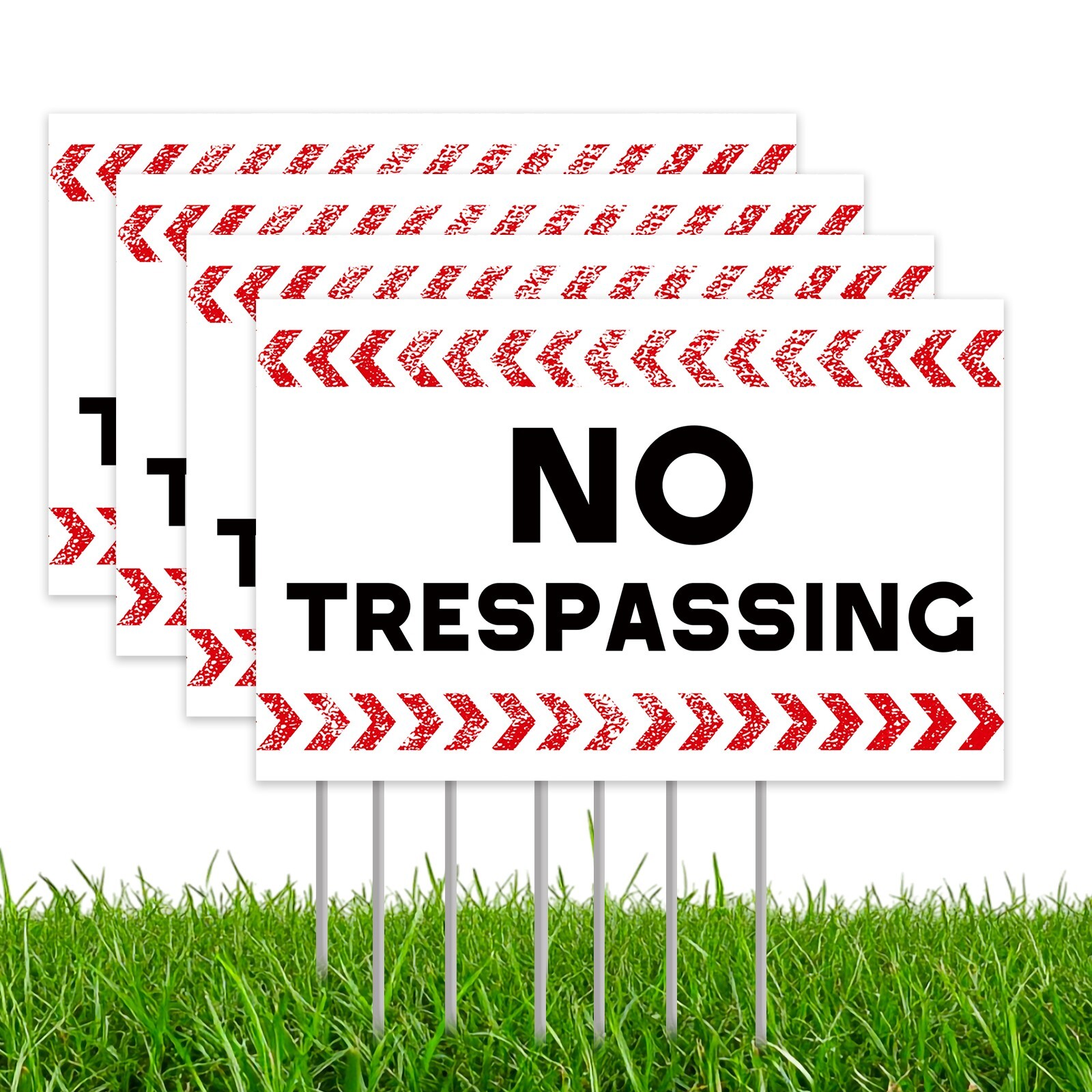 No Trespassing Yard Signs with H-Stakes, Protect Your Home, Safety and Privacy