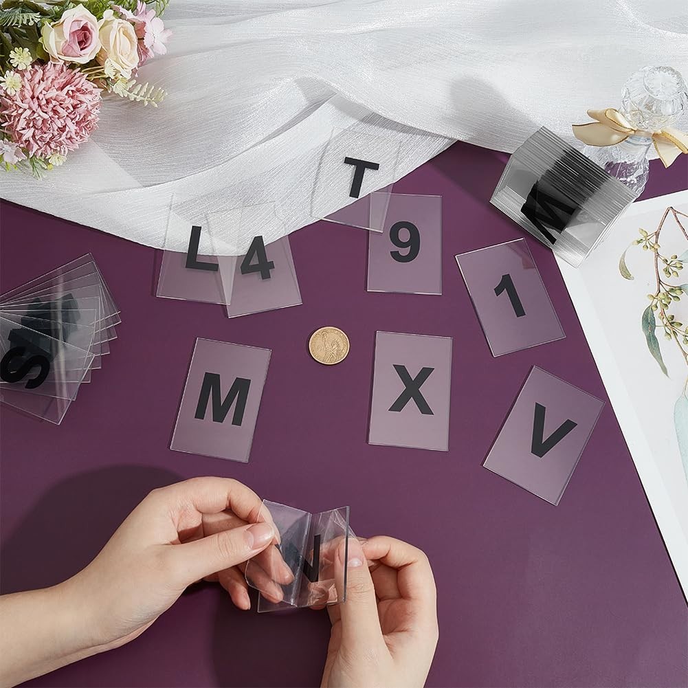 62Pcs Acrylic Bottle Service Sign Replacement Cards A-Z & 1-10 for Party Bar Dec