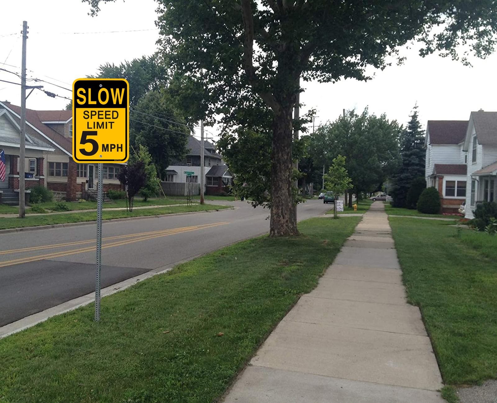 Slow Down Speed Limit 5 MPH Sign (2 Pack) Metal Speed Alert Signs for Street …