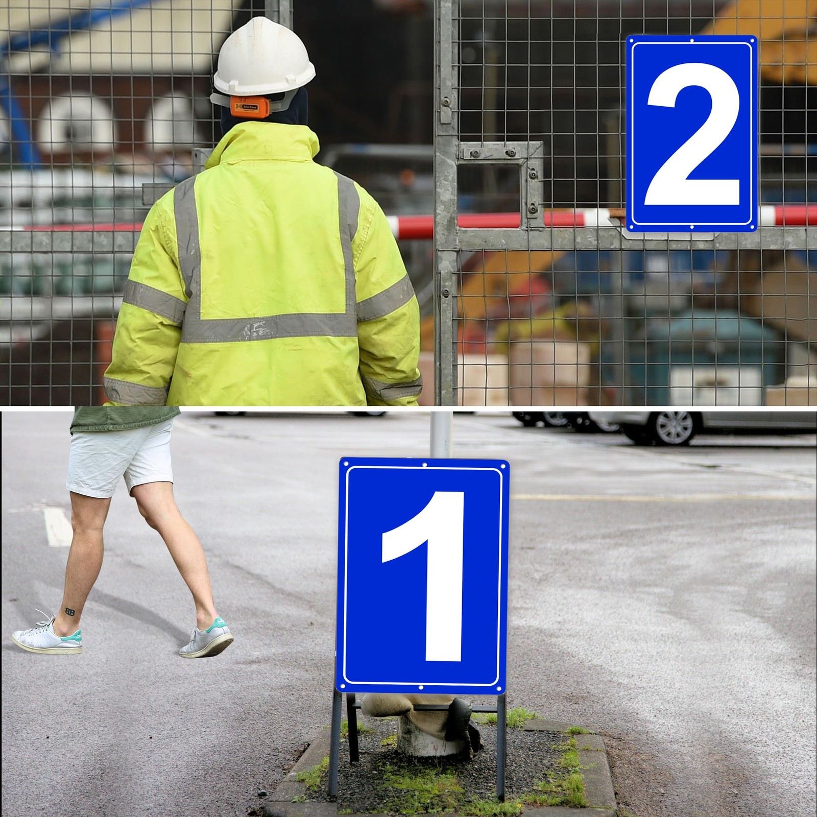 Numbered Sign 10, Aluminum Number Signs for Tennis Court, 12×8 inches Signage…