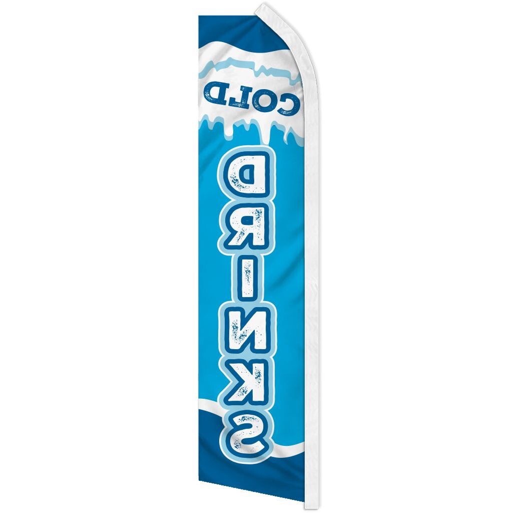 COLD DRINKS advertising super flag polyester banner sign *POLE NOT INCLUDED*