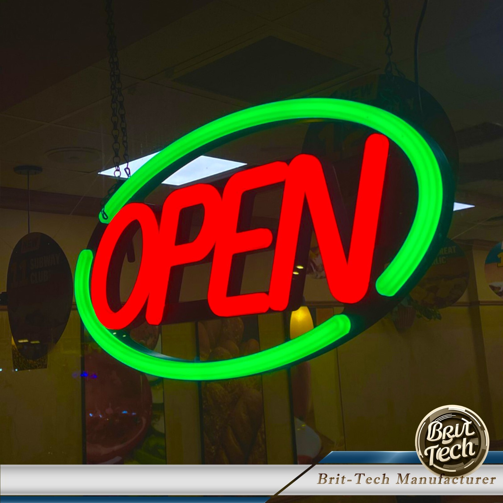 Large LED Open Sign 24″ Neon Bright Light for Business Restaurant Bar Store Shop