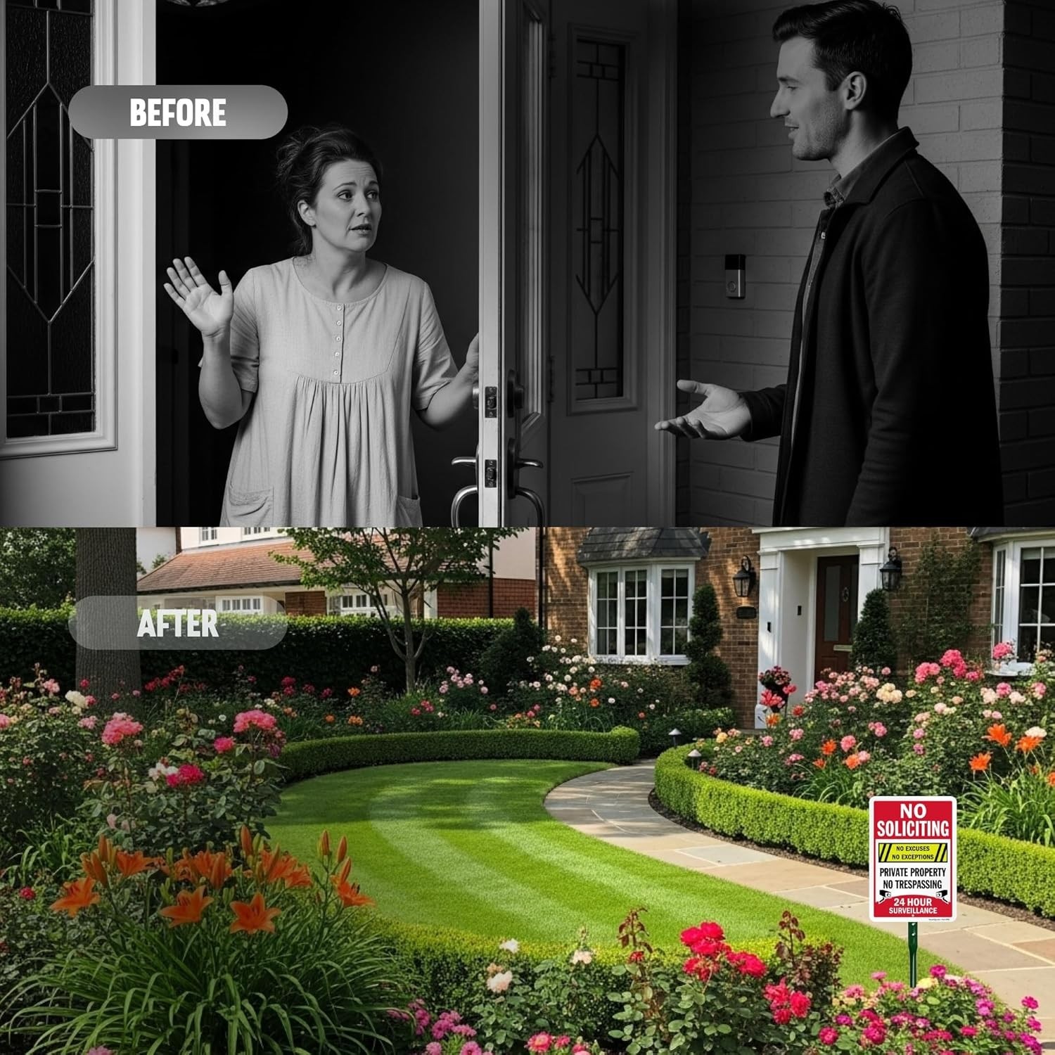 10″ x 7″ No Soliciting No Excuses – Private Property, No Trespassing, 24 Hour…