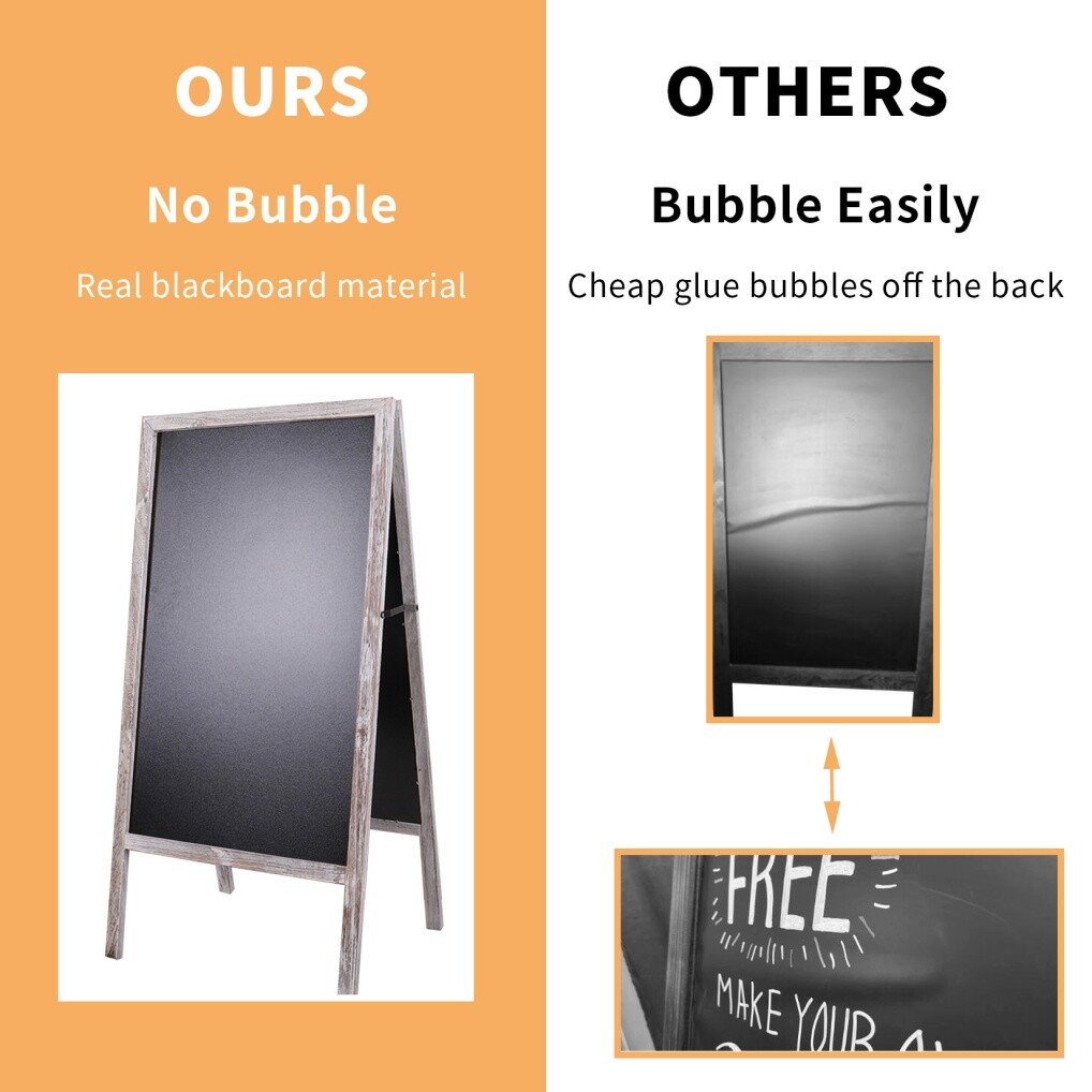 Large Wooden A-Frame Chalkboard Menu Sign Black Board Sidewalk Wedding Signage