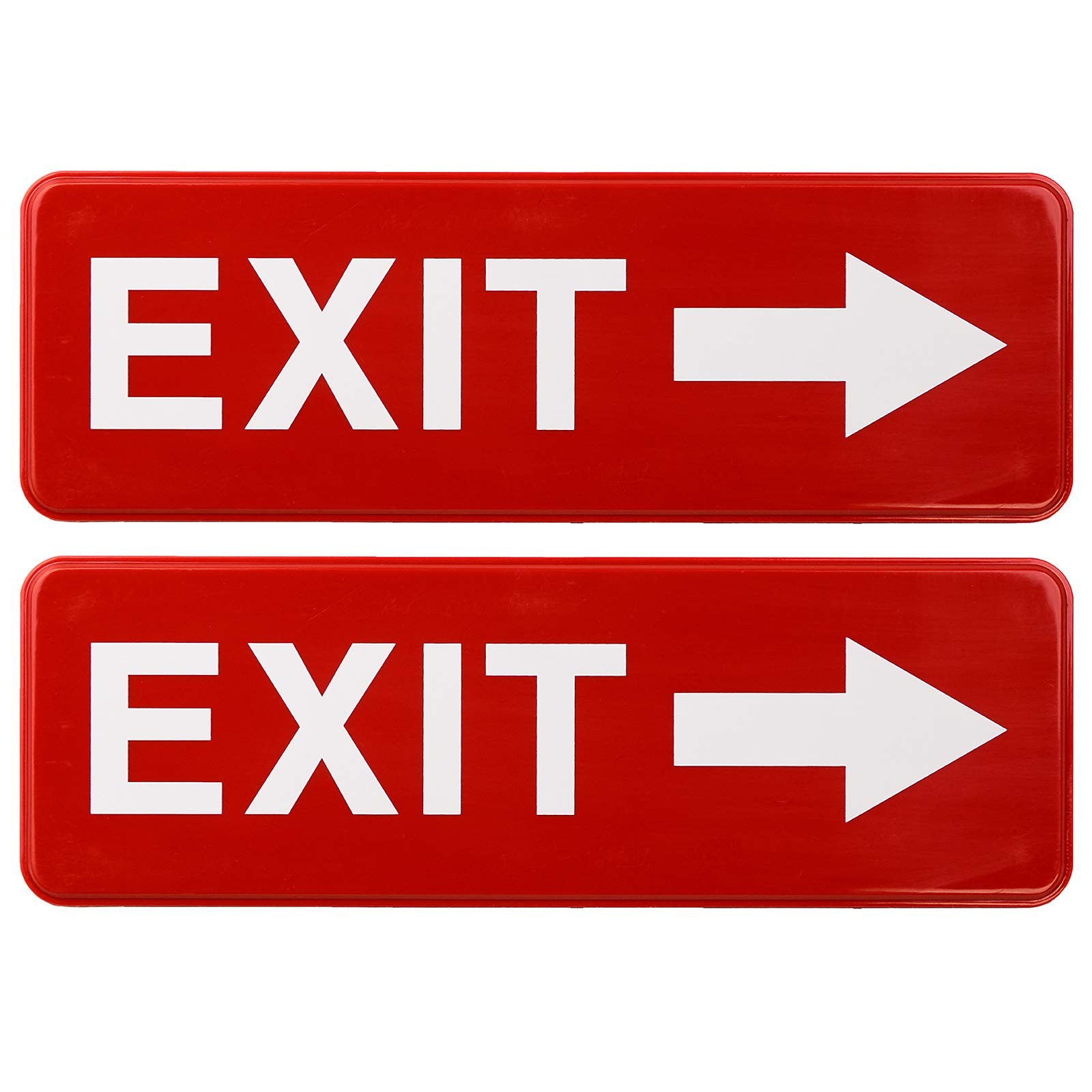 Easy to Mount 9 by 3 in Informative Plastic Right Arrow Exit Sign with Symbol