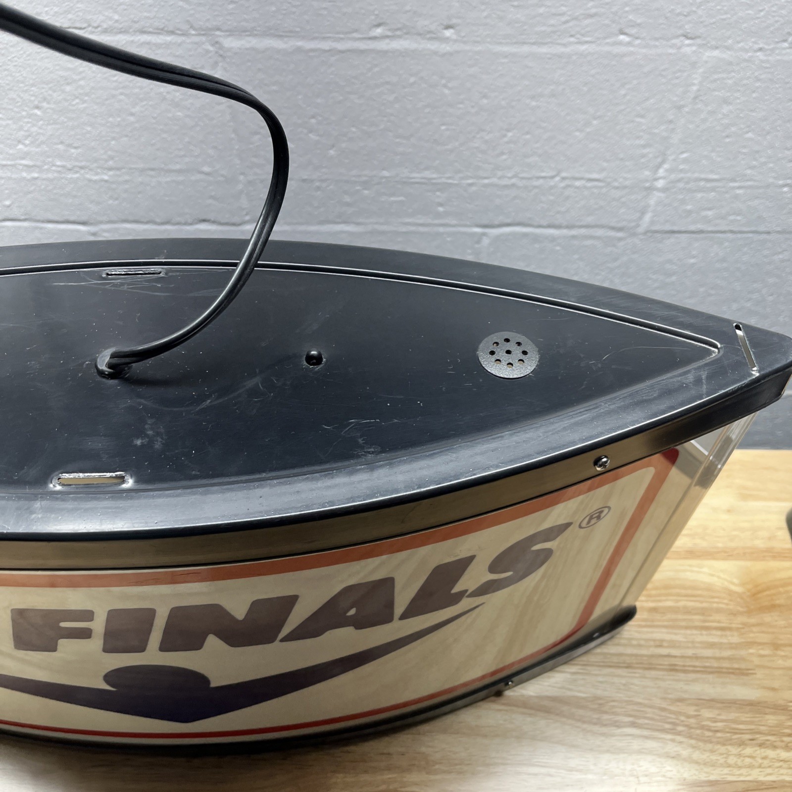 Vintage THE FINALS Light up Store Sign Hanging Wall Mount Dbl Sided 23”x13”