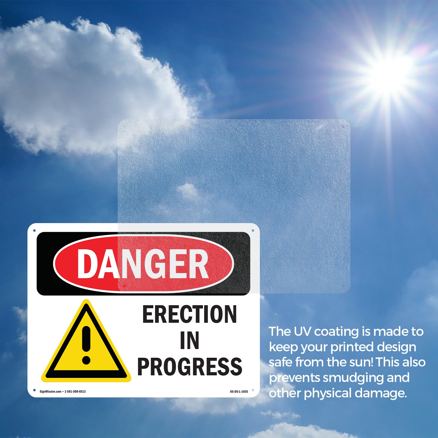 Erection In Progress OSHA Danger Sign Metal, Plastic, Or Decal – 5 or 10 Pack