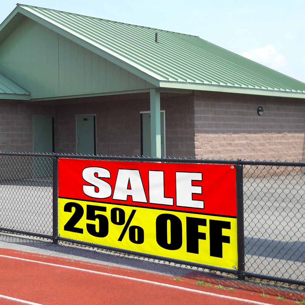 Vinyl Banner Multiple Sizes Sale 25% off Promotion Business Business Outdoor