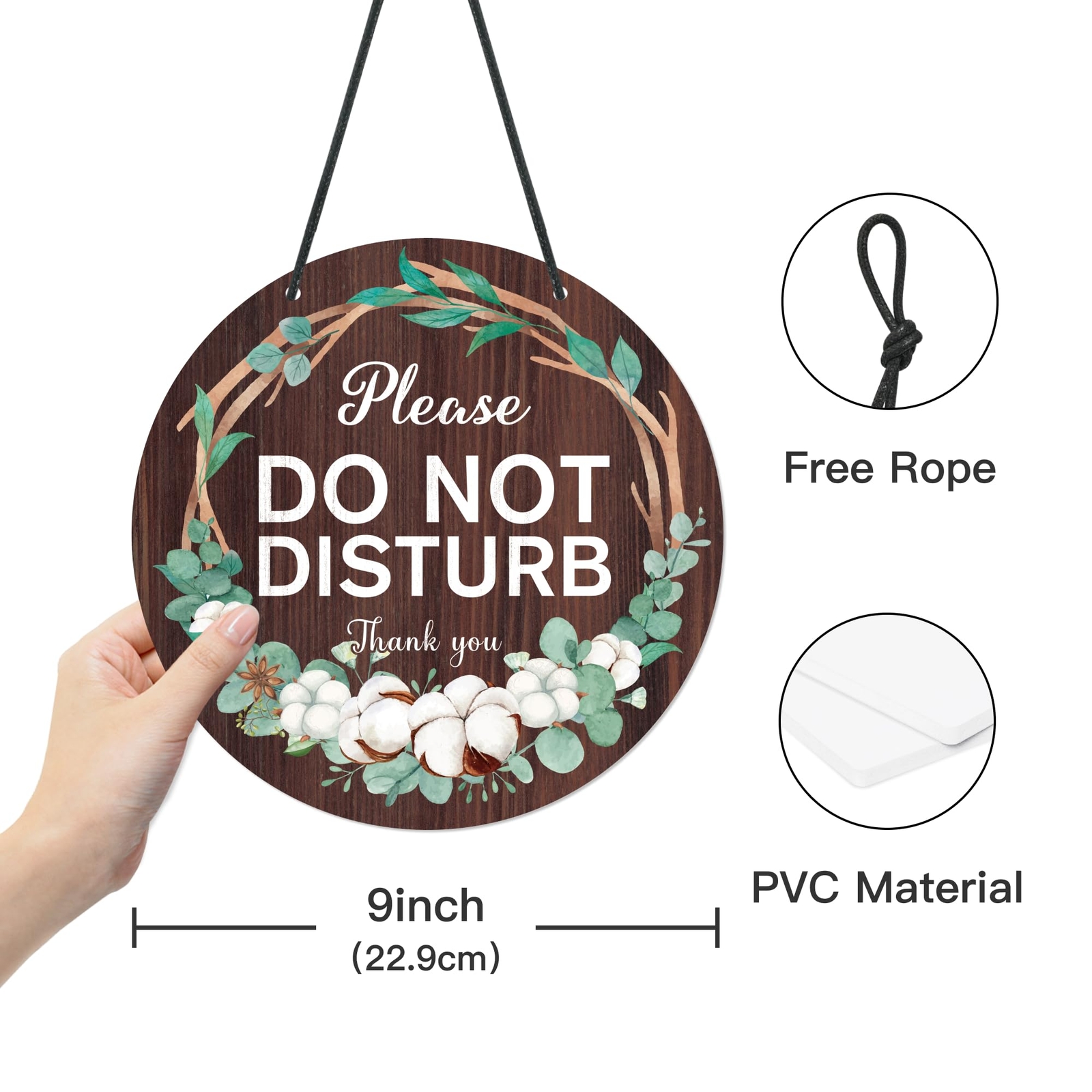 Office Sign Round PVC Door Hanger 9in In Session & Do Not Disturb Welcome & K…