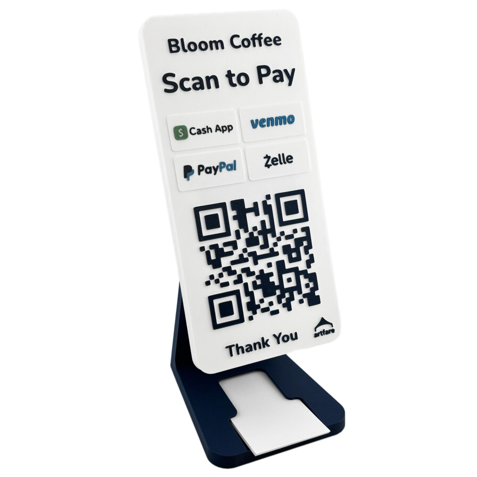 QR Code Payment Sign with Business Card Dispenser – Artfare Slim