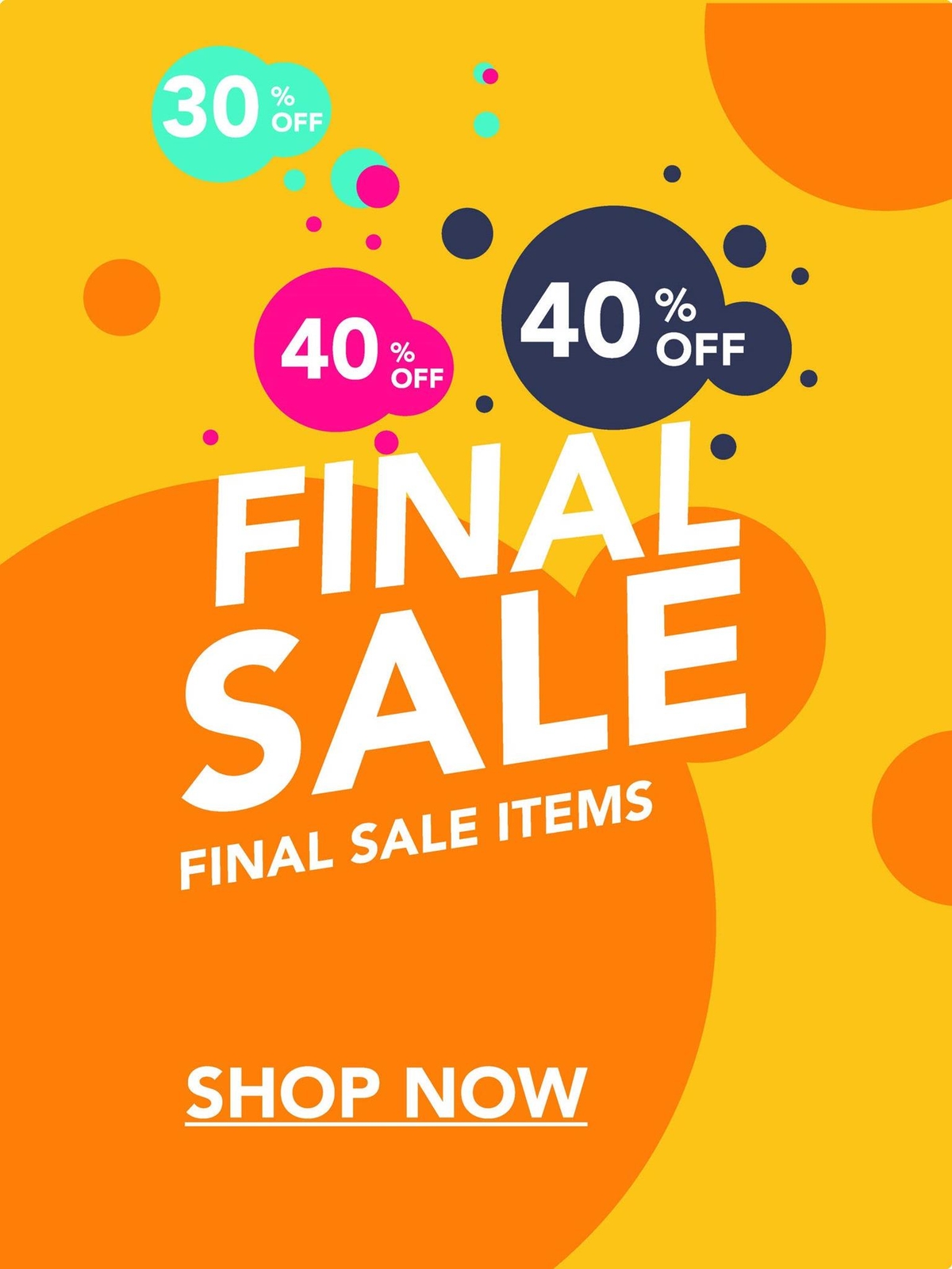 Final Sale | Retail Window Display Sign | 18″W x 24″H