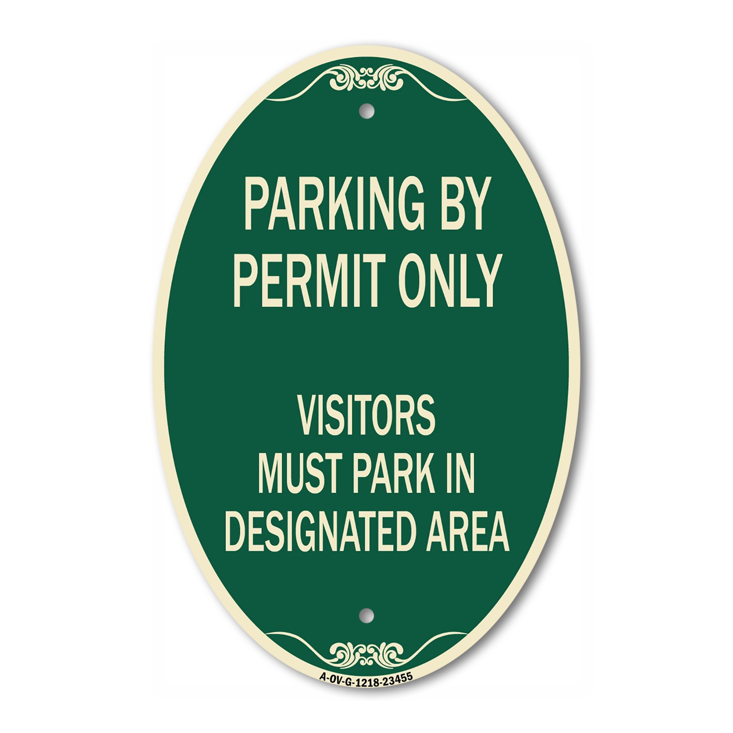 Parking by Permit Only Visitors Must Park in Designated Area 12″ x 18″