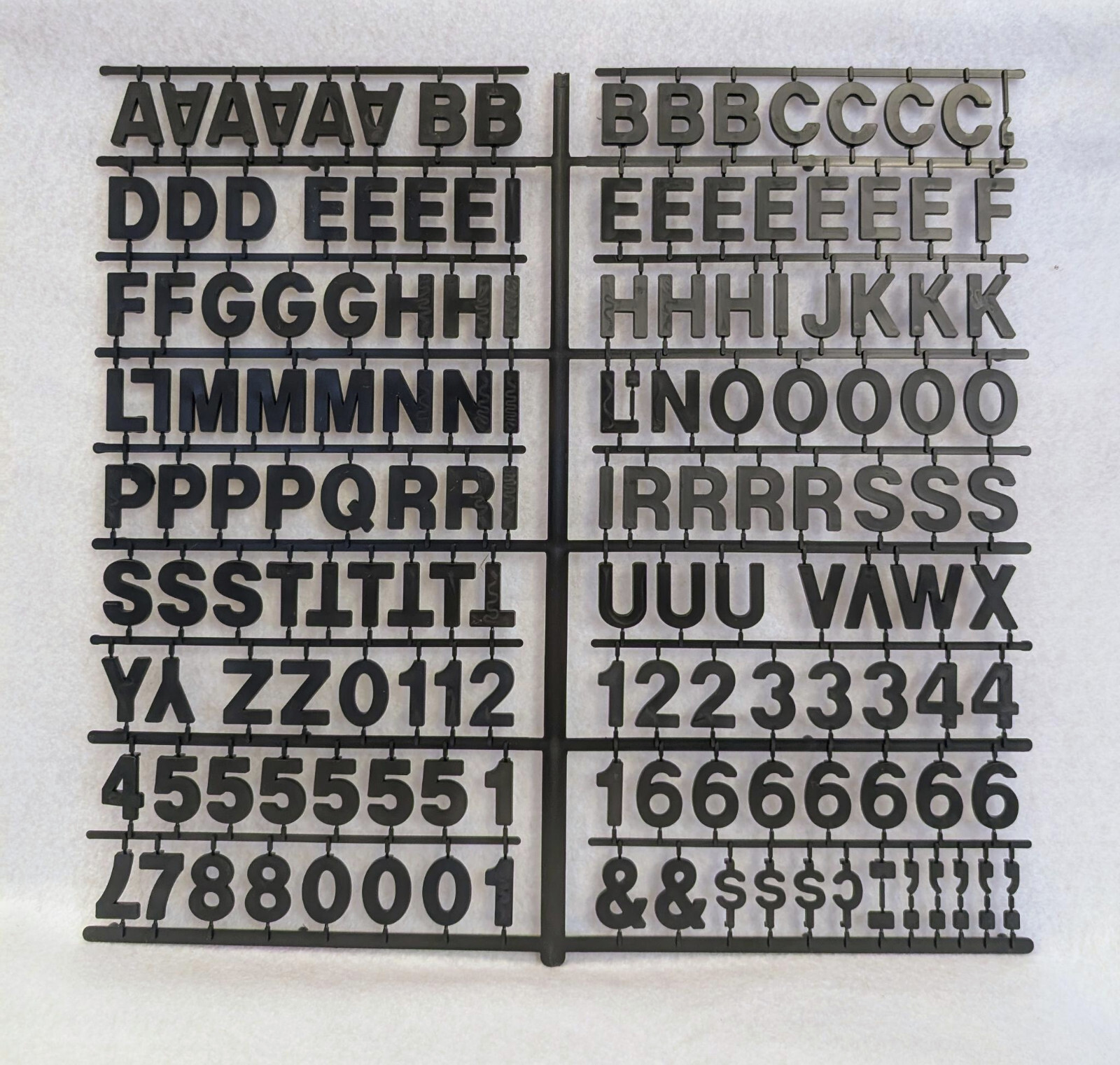Black Plastic 3/4″ Push Letters BLACK Menu Sign Board