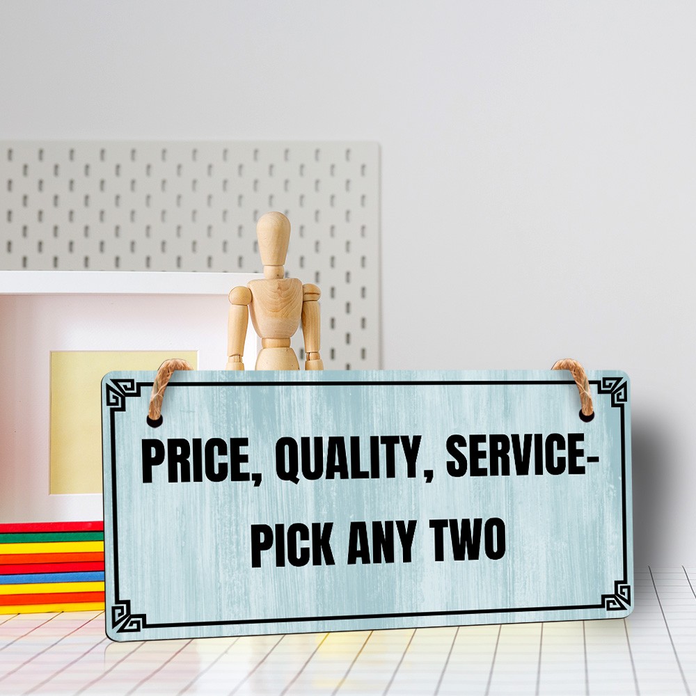 Business Office and Home Signs | Rustic Oak Wood 5 x 10″ Hanging Signs