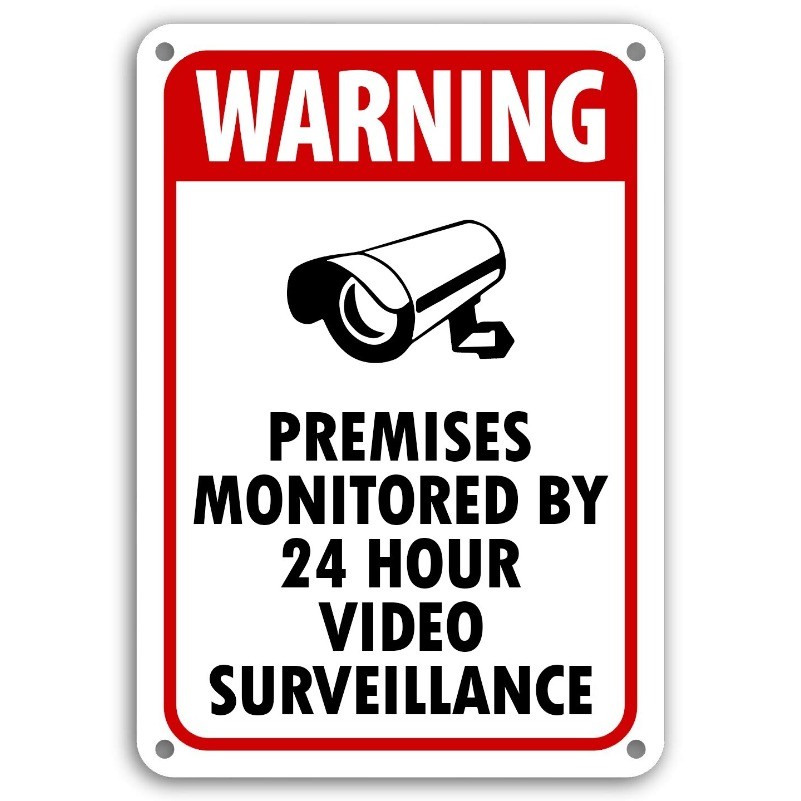 Surveillance Signs cctv Warning Signs 24 Hour Video Surveillance Sign 8X12IN