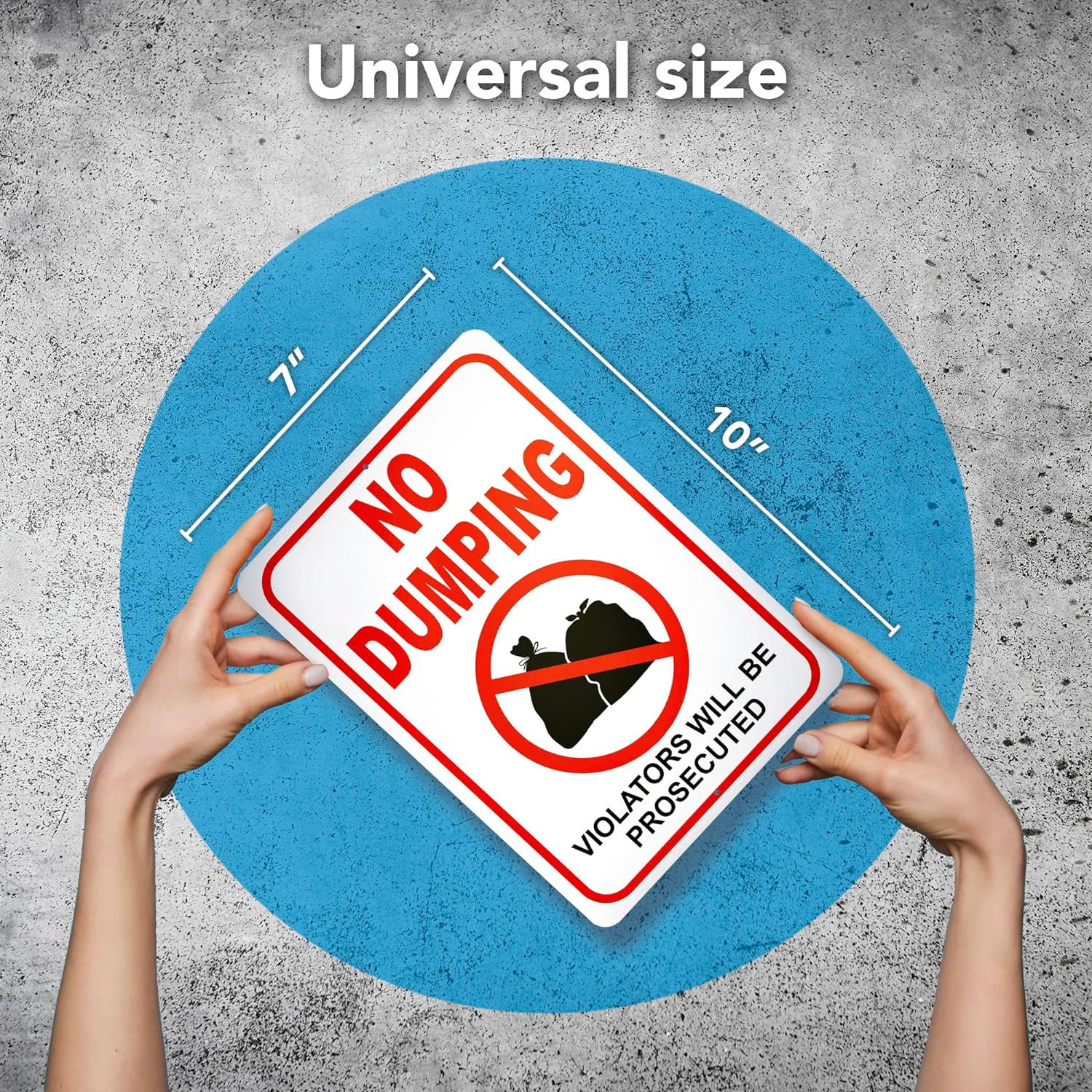 2 PC No Dumping Signs, 10×7 Aluminum No Littering Sign Outdoor, Violators Will B