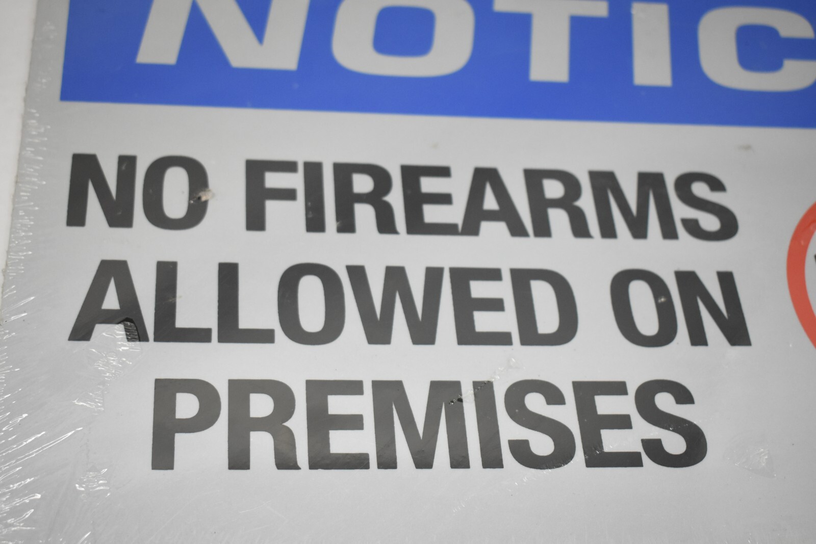 Uline Aluminum Sign Notice No Firearms Allowed On Premises 12″ x 18″ S-18795