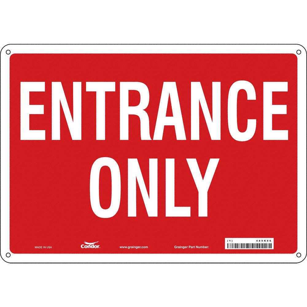 CONDOR 480K66 Safety Sign,10 in x 14 in,Aluminum 480K66