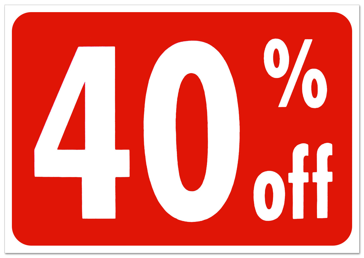 40% Off Sale Sign Business Retail Store Shopping Message Signs Durable Plastic