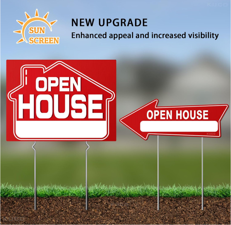 Open House Signs Kit (45 Pcs), 1 Pack Open House Flag, 9 Pack Open House Sign…