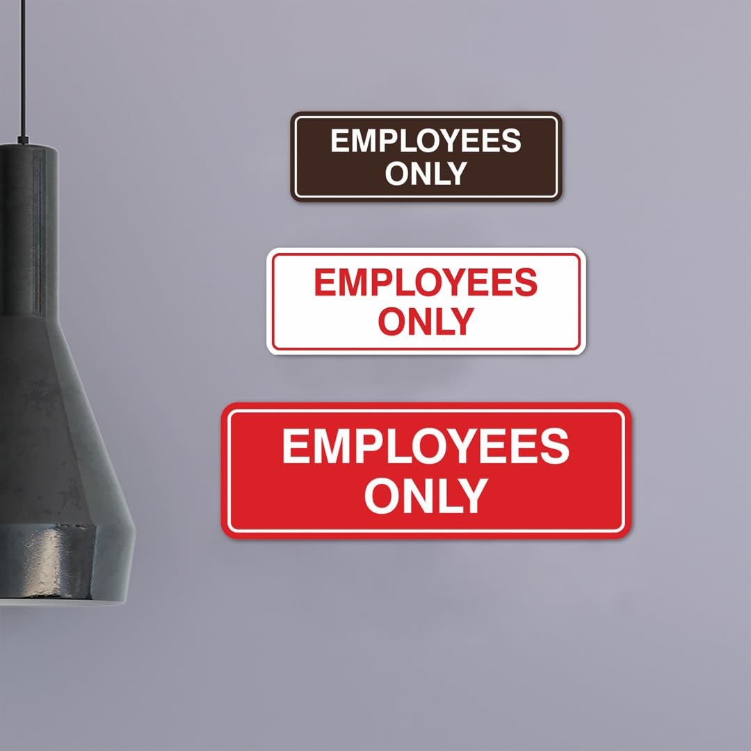 All Quality Standard Employees Only Sign – Silver – Large 2 Pack