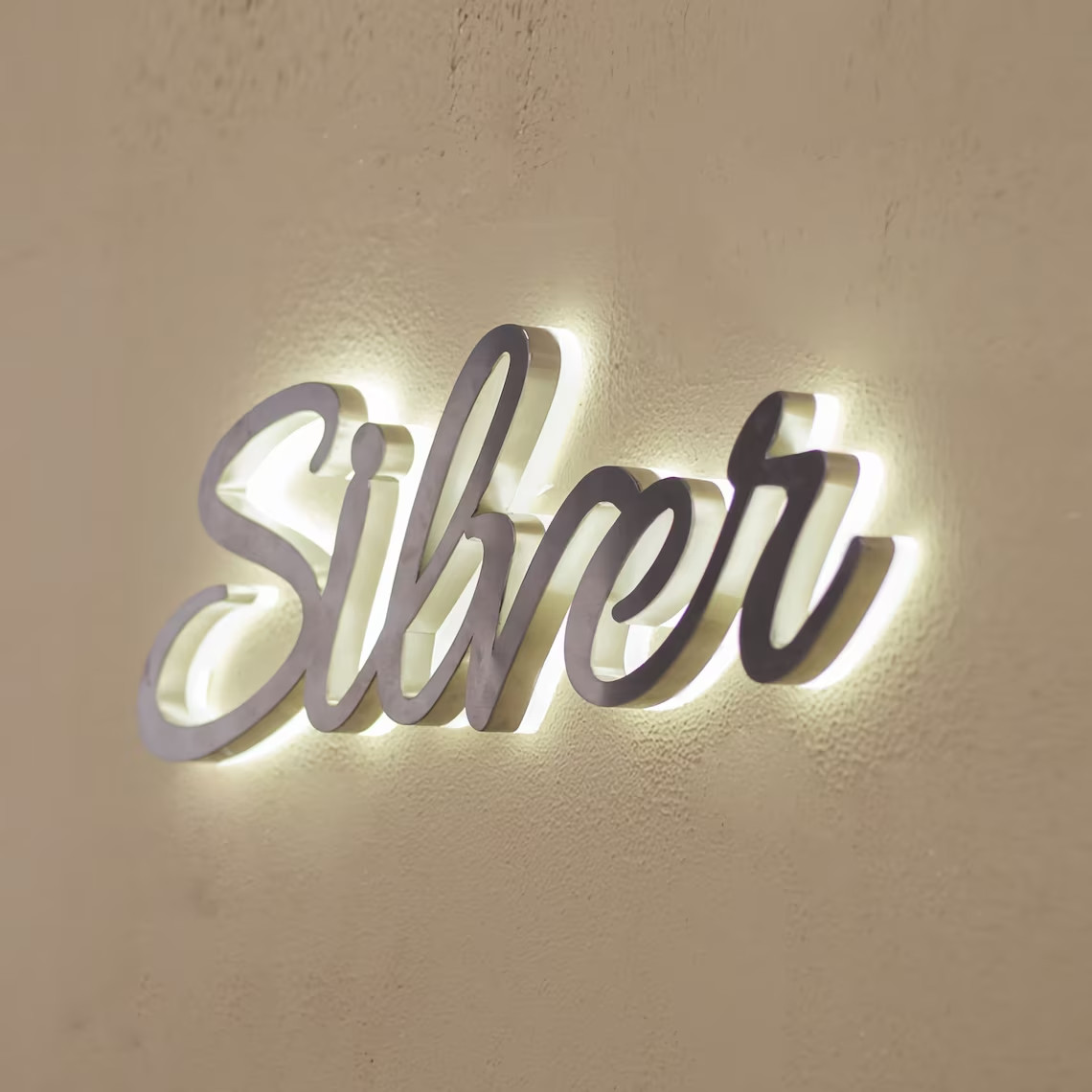 Metal 3D Back lit LED Storefront Business Logo Back light Custom 3D Letter Signs