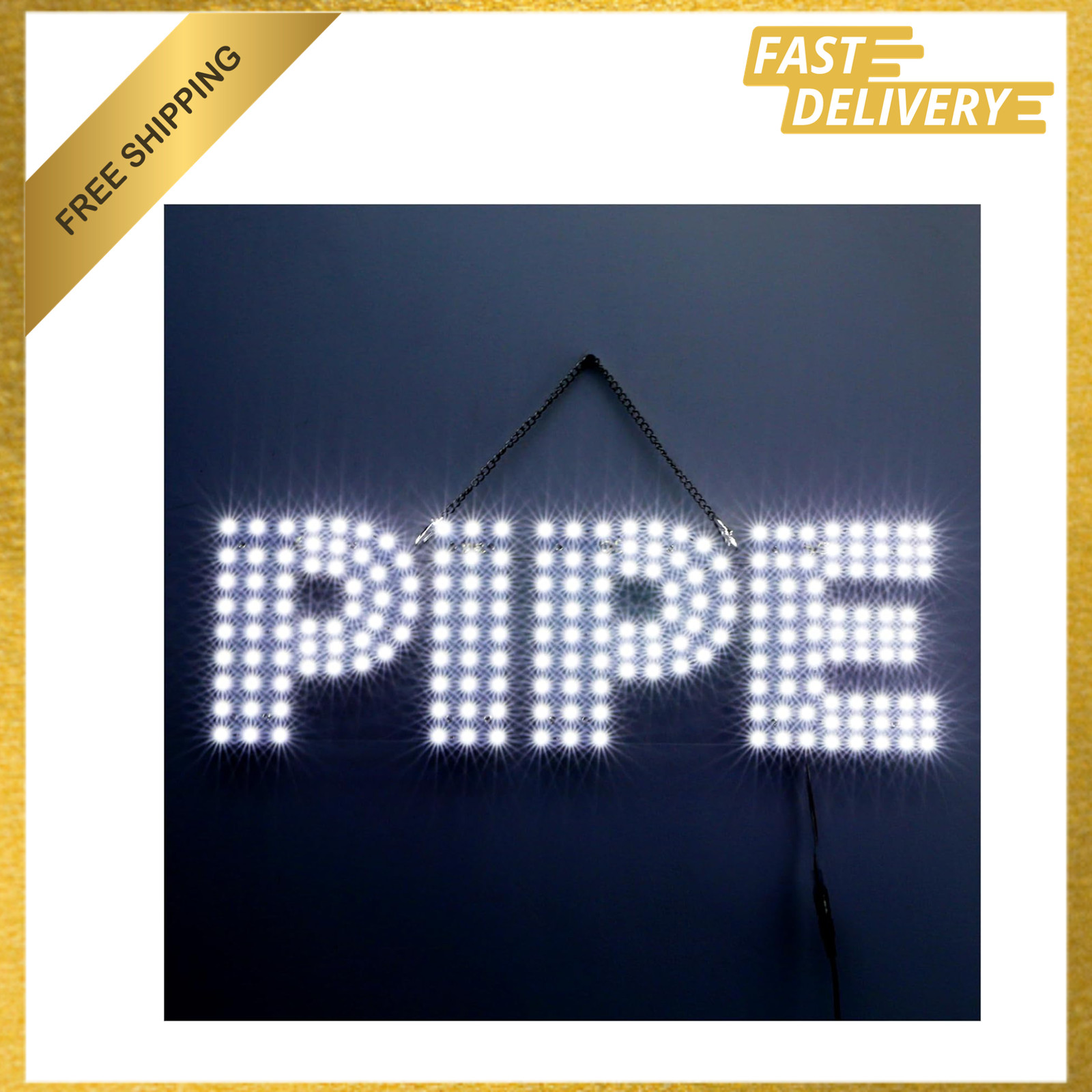 30×10 Inch LED Pipe Sign for Smoke Shops Retail Stores Super Bright Hanging