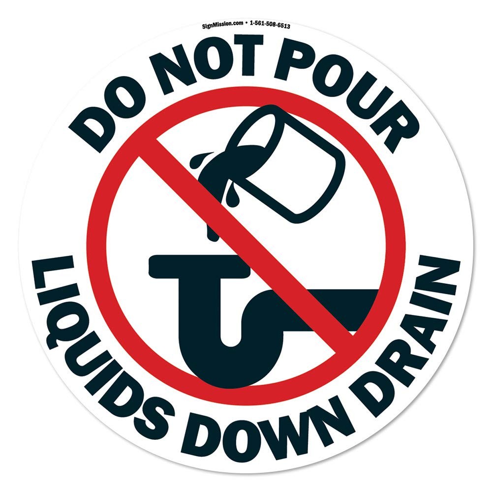 Signmission Do Not Pour Non-Slip Floor 6 Pack Of 16 Circle Vinyl Your Business