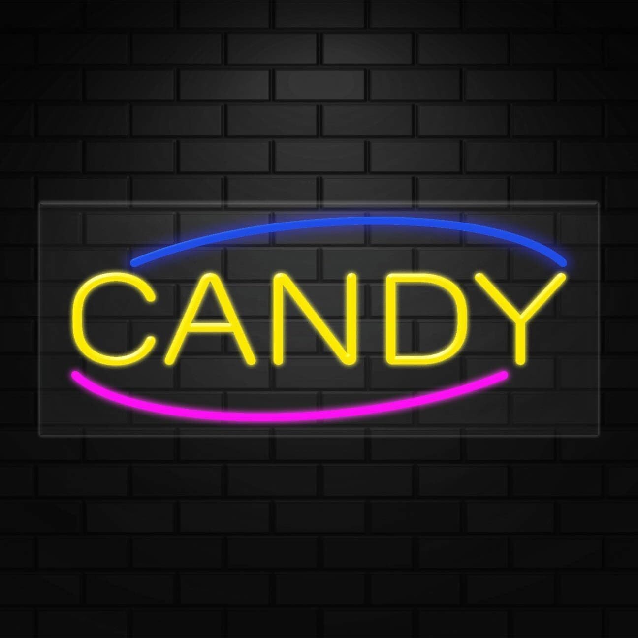 Candy Sign for Business Displays | LED Flex Neon | 32″W x 13″H x 1″D