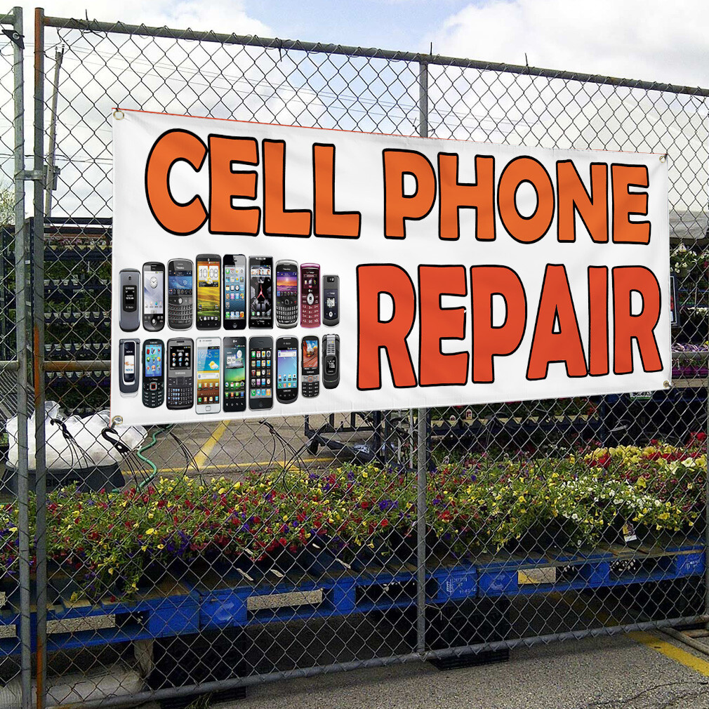 Vinyl Banner Multiple Sizes Cellphone Repair Weatherproof Industrial Yard Signs