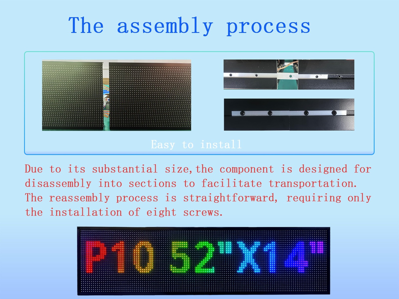 ZONTRONCM P10(52″ * 14″) Scrolling Programmable Led Sign Custom Outdoor Digital