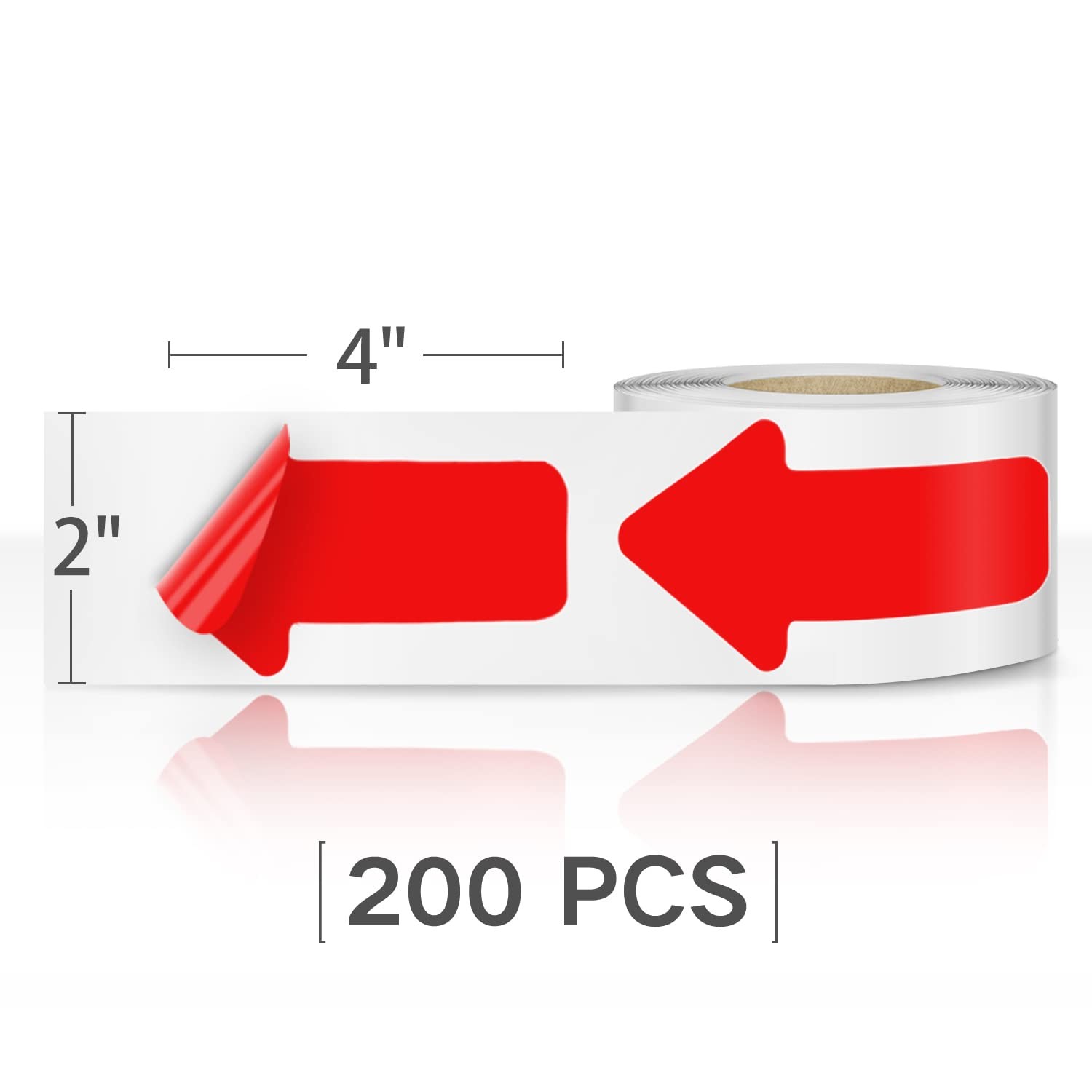 Arrow Floor Sign Tape 2″ x 4″ Marking Sticker 200 PCS Decal Tape Red