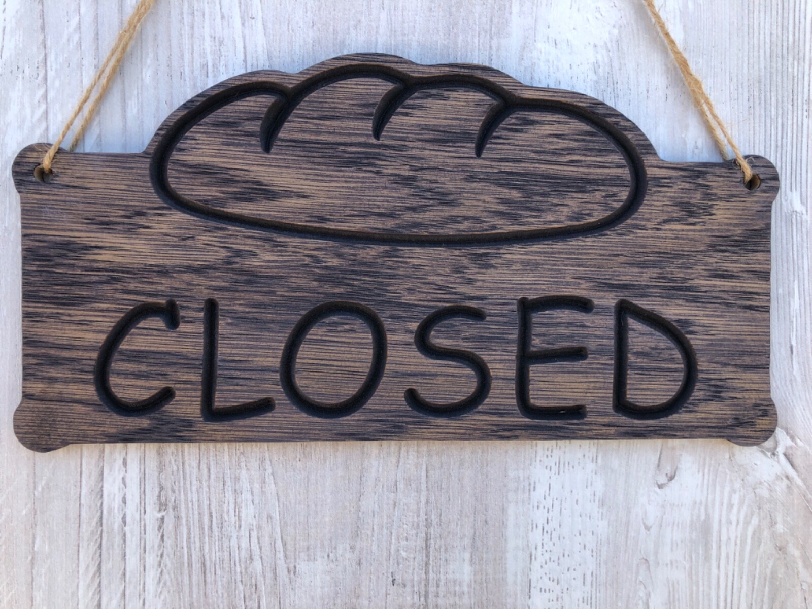 Open Closed double sided sign for bakeries, bread shops, grocery stores