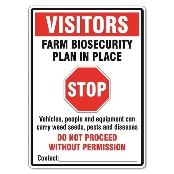 Farm Biosecurity Plan In Place Metal Tin Sign Wall Decor 12×16 Inch
