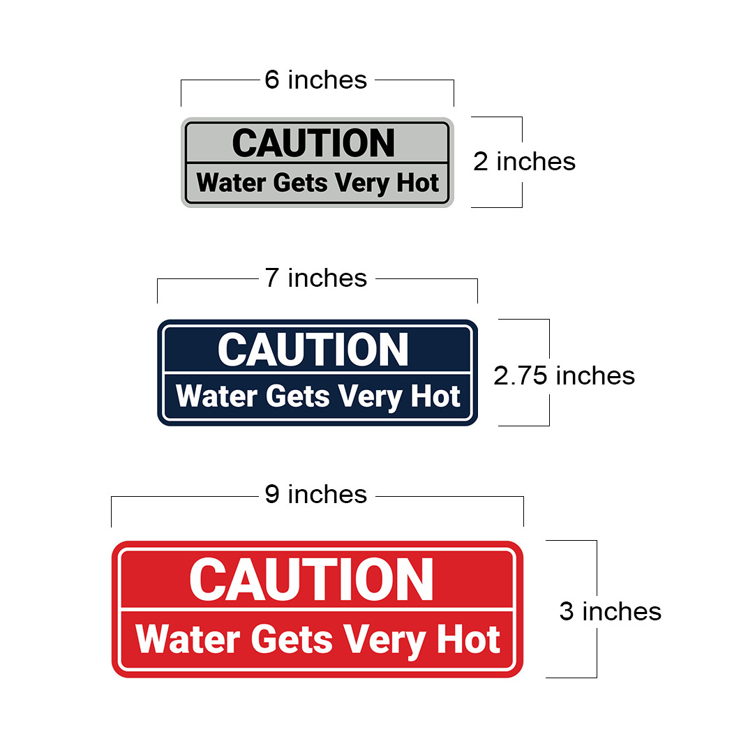 Standard Caution Water Gets Very Hot Wall or Door Sign Multipack
