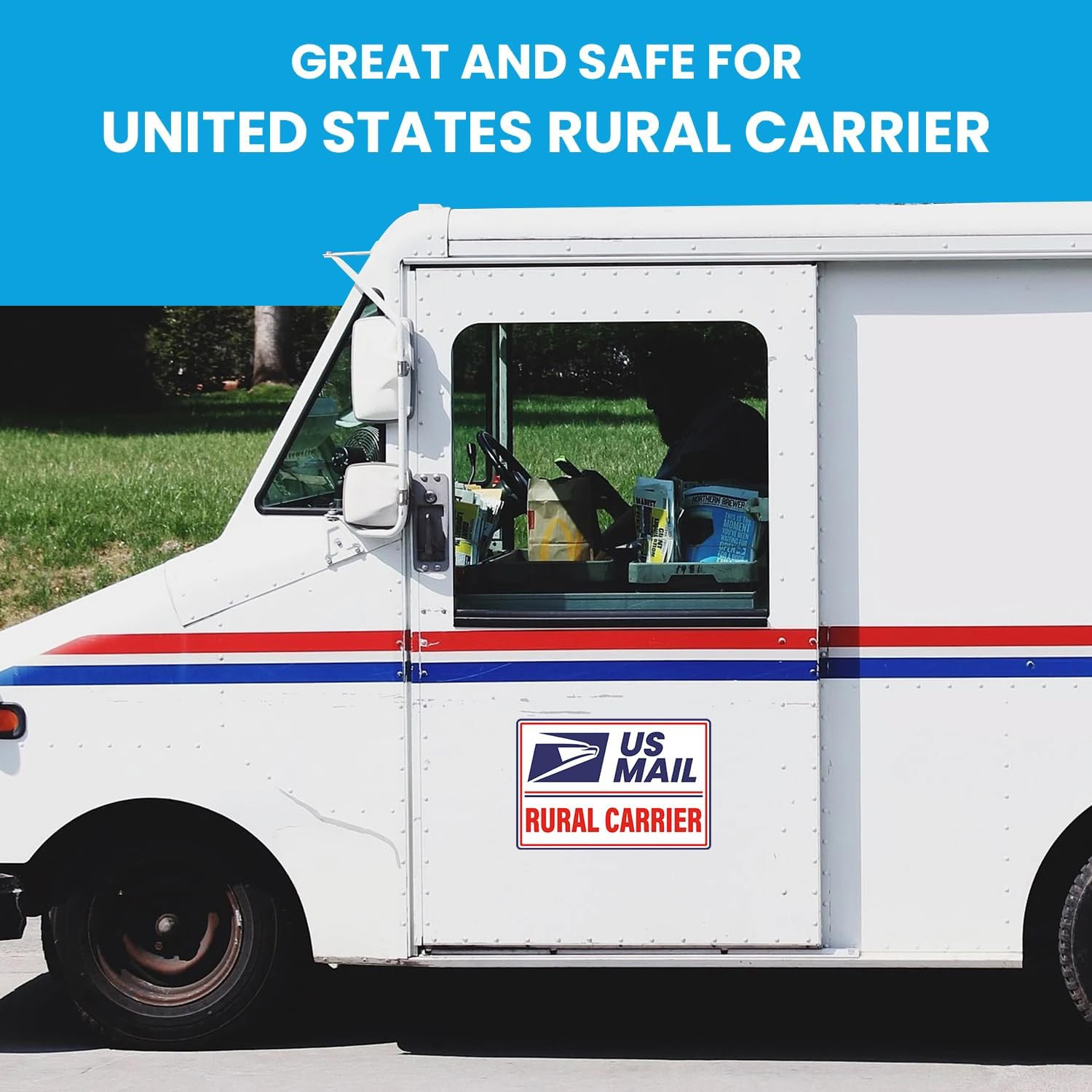 (3 Pack) U.S. Mail Delivery Driver Magnetic Signs U.S. Rural Delivery Carrier