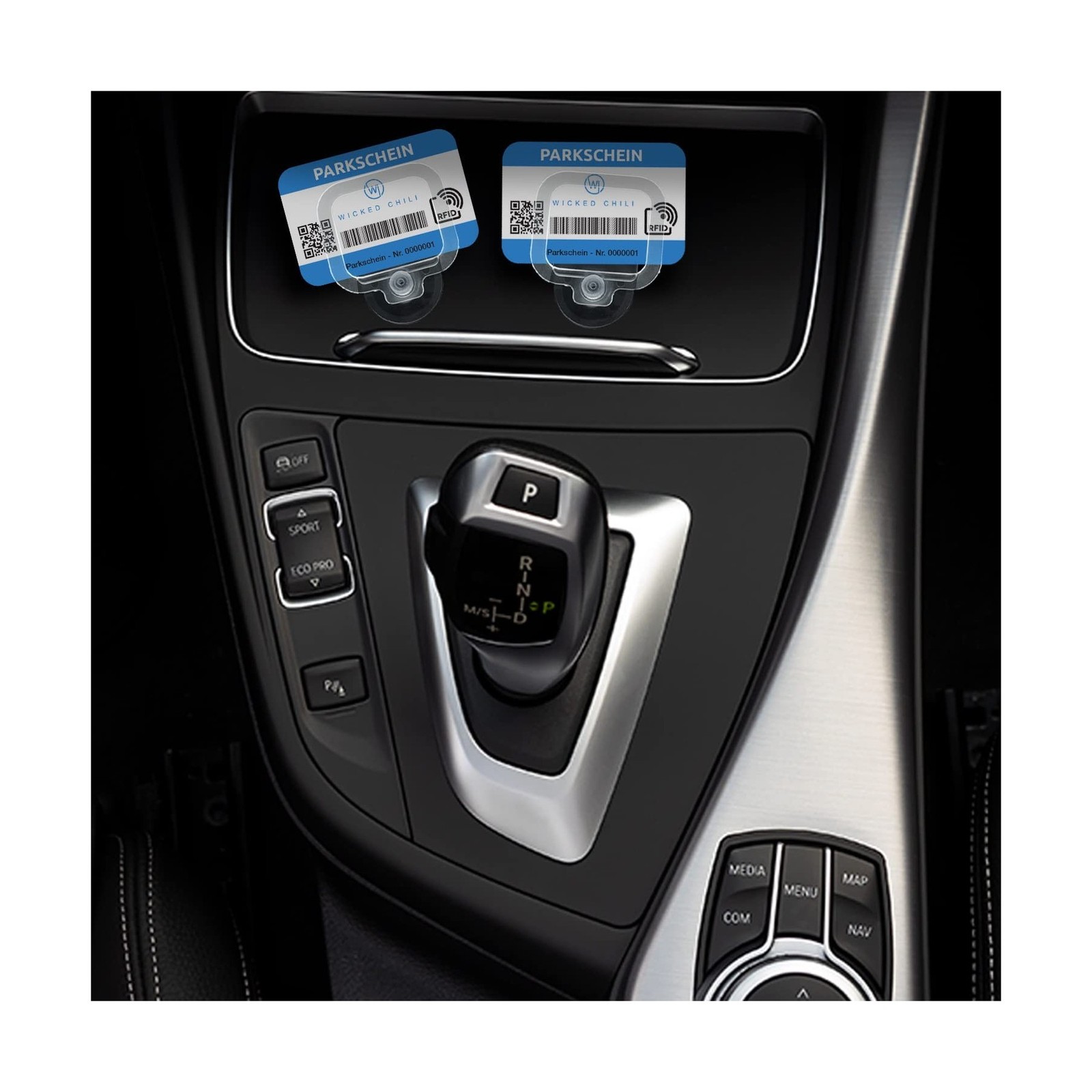 2X Parking Permit, Ticket and Note Holder for Car Windscreen, Clips with Remo…