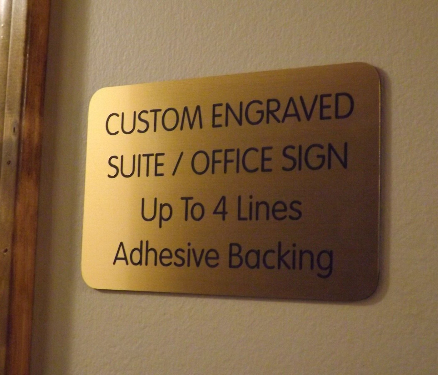 Custom Engraved 4×6 Brushed Gold Office Door Wall Unit Sign Plate Plaque