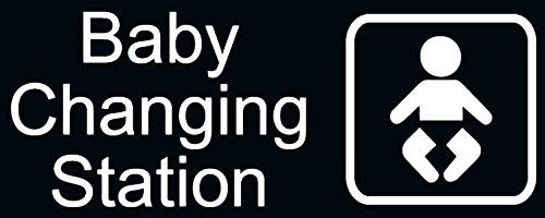 New Baby Changing Station Sign English Symbol Black Men Women 8×3 Inch
