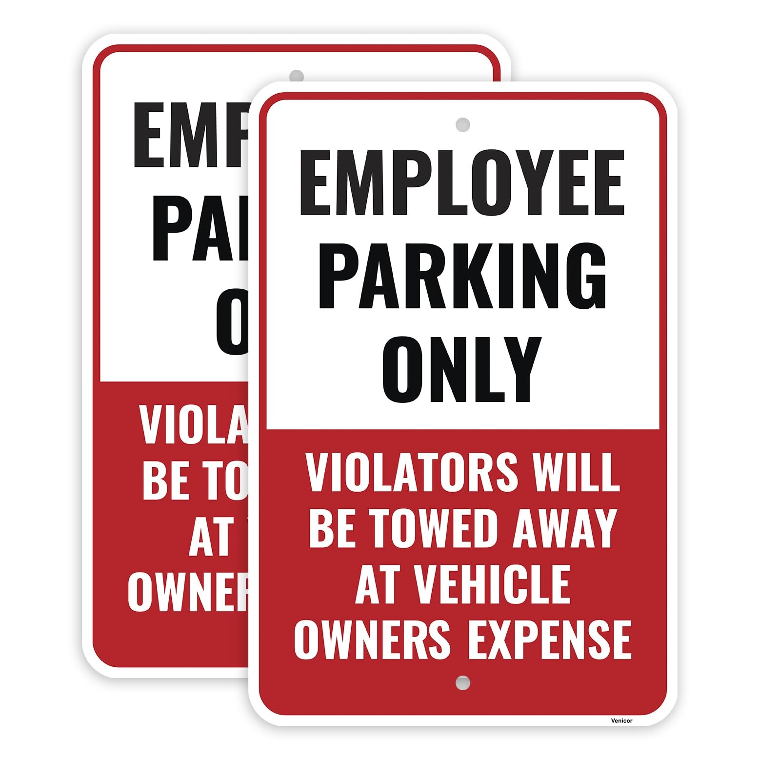 2 Pcs Employee Parking Sign 18×12 Inch Aluminum Staff Parking Only Sign
