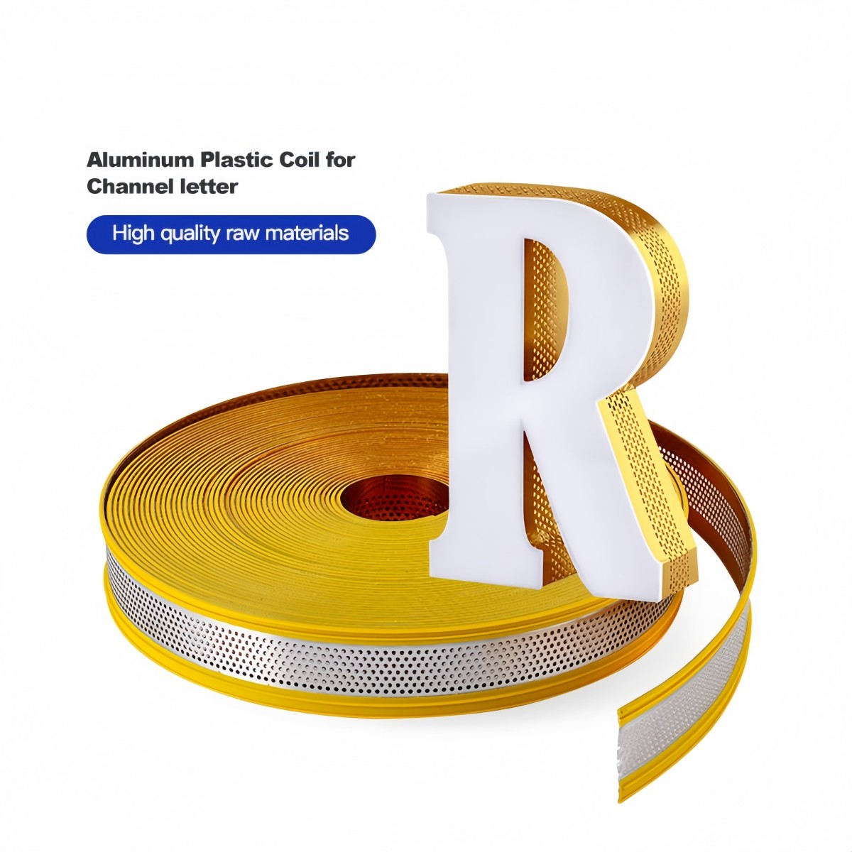 108ft Aluminum Coils for Channel Letter w/ Perforated Punching Trim Cap w/ Edge