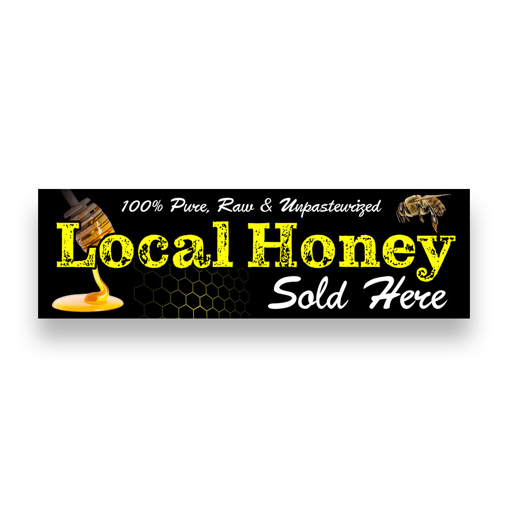 Local Honey Vinyl Banner with Optional Sizes (Made in the USA)