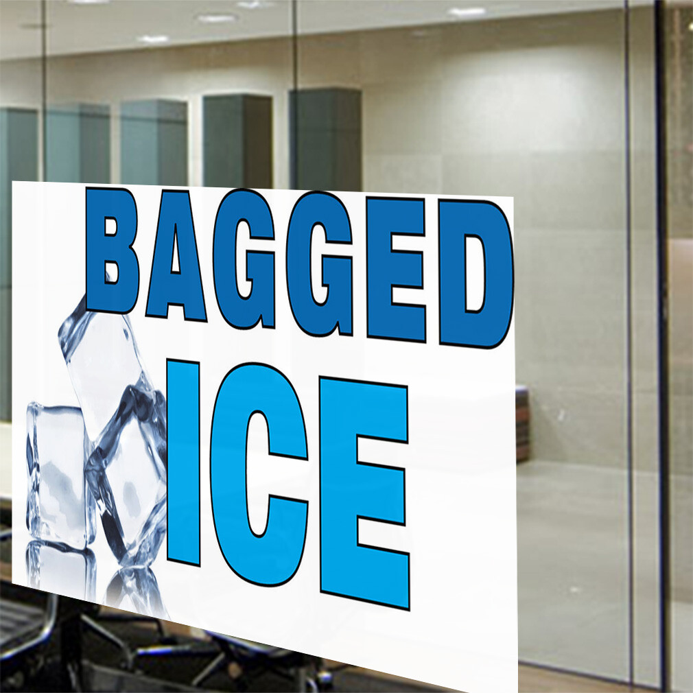 Decal Stickers Bagged Ice Outdoor Advertising Printing Vinyl Store Sign Label