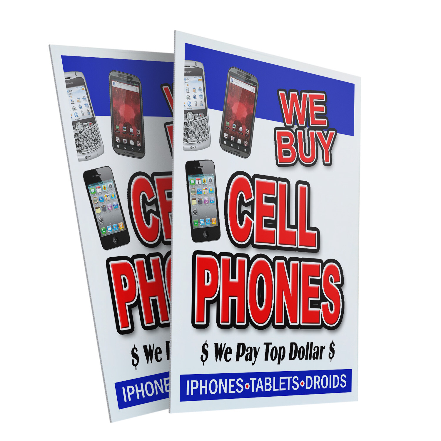 A-frame Sidewalk We Buy Cell Phones 24″ x 36″ Double Sided A-Frame Sidewalk Sign
