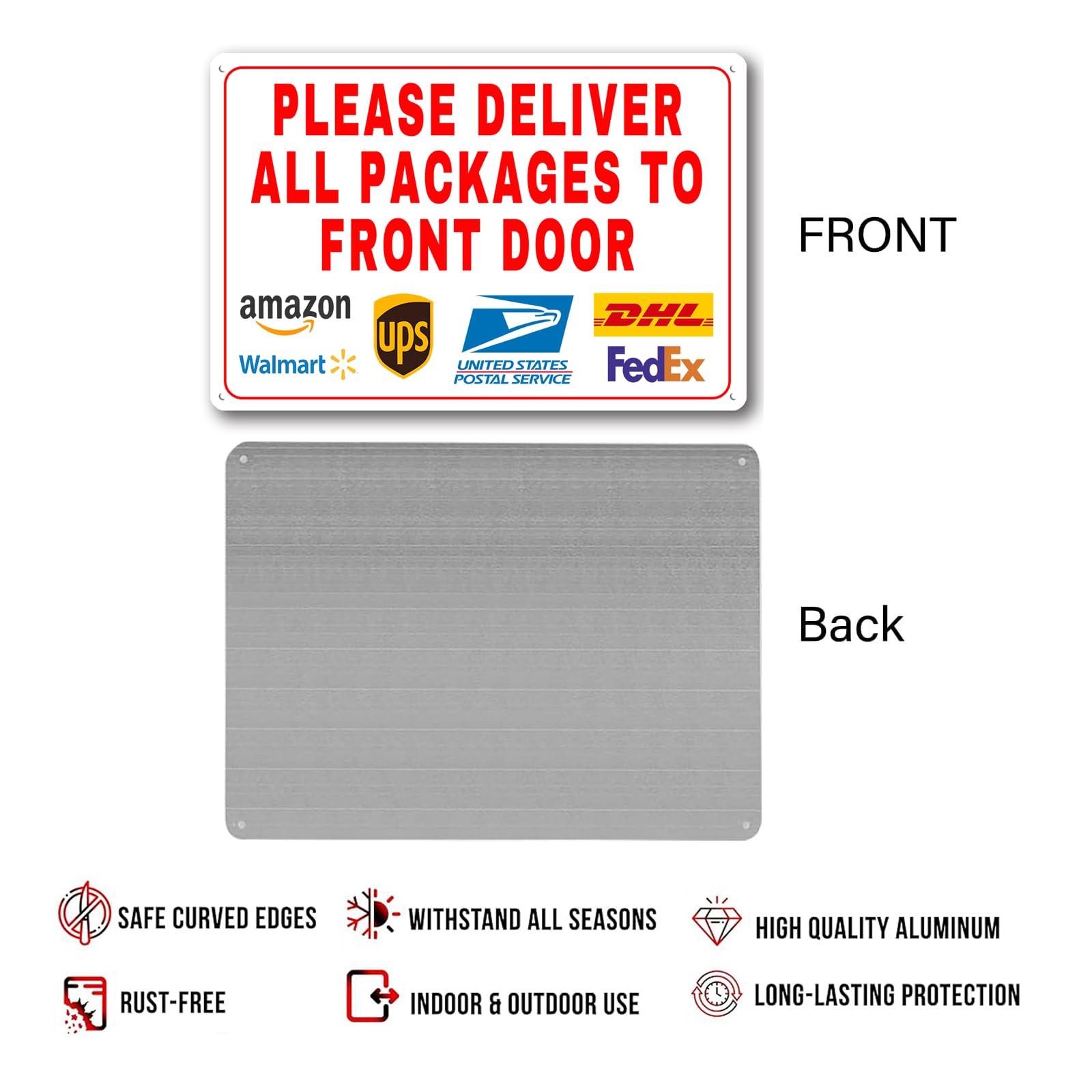 1 PCS Please Deliver All Packages Front Door Metal Sign 12×18 Inch Decor