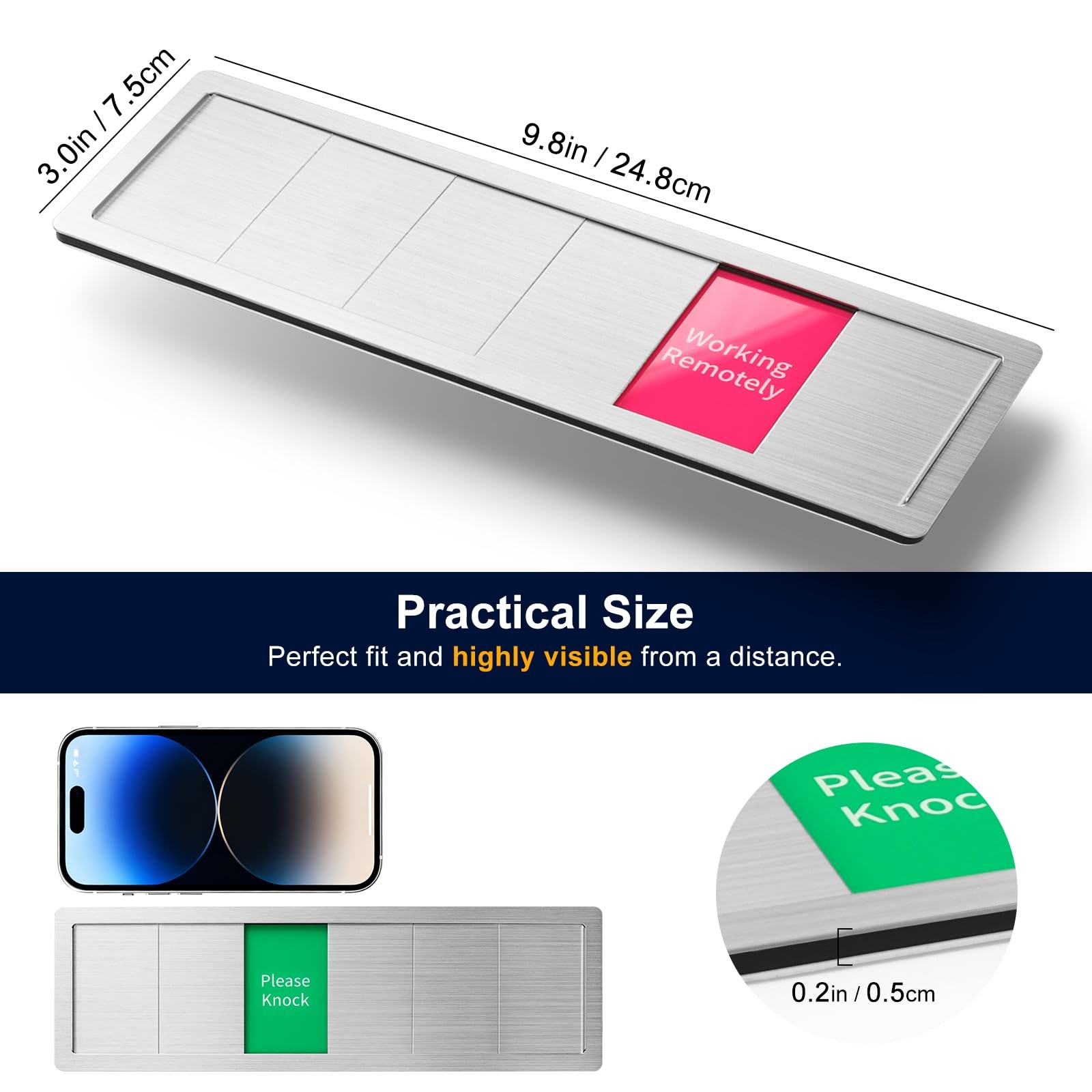 KitchenTour Office Door Signs, Stainless Steel 6 Options M, office room-6