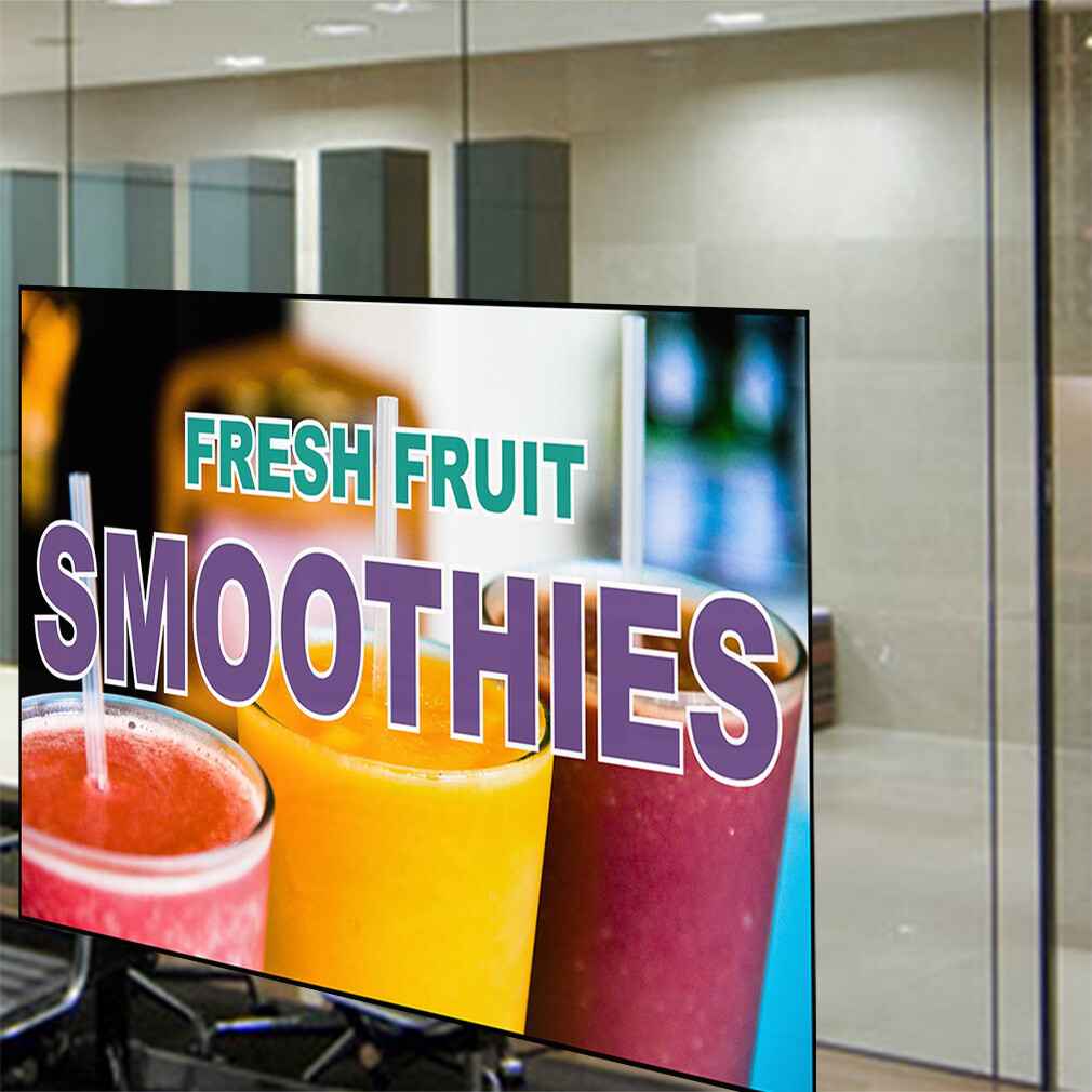 Decal Stickers Fresh Fruit Smoothies Food and Drink Vinyl Store Sign Label