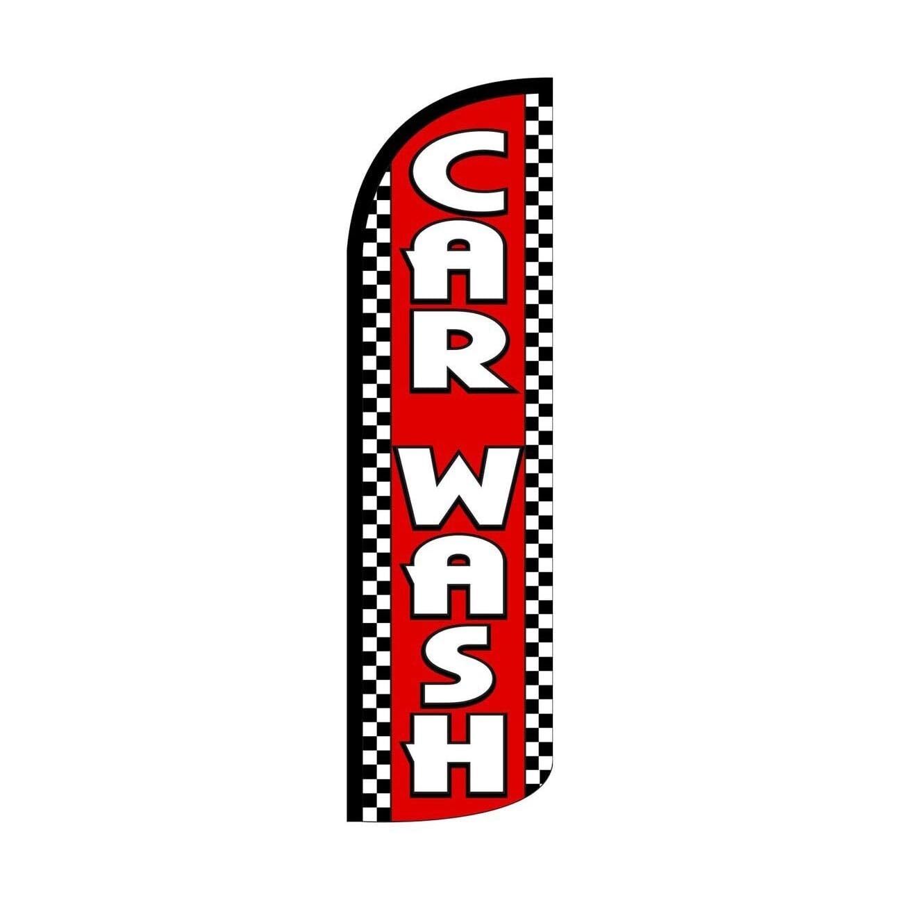 Car Wash Swooper Flutter Feather Flag | 3ft W x 11.5ft Tall