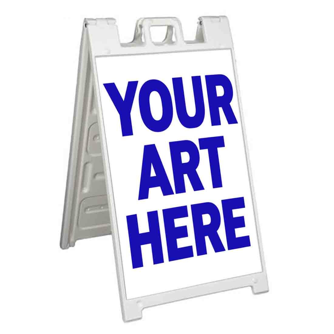 SIMPLE CUSTOM MESSAGE HERE Signicade 24×36 Aframe Sidewalk Sign Banner Decal
