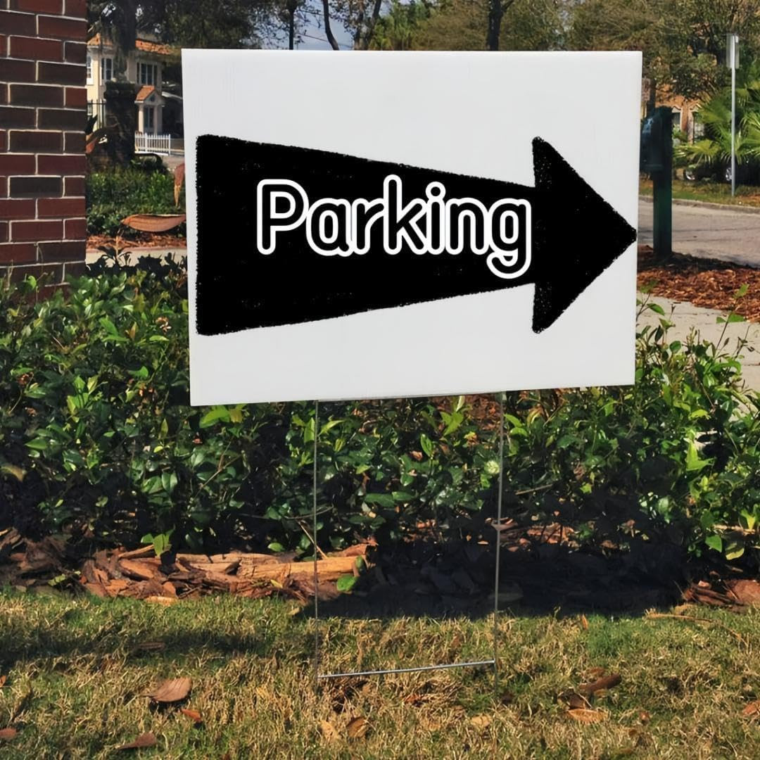 10 Pack 18 X 12 Inches White Corrugated Plastic Yard Sign with Metal Stakes for